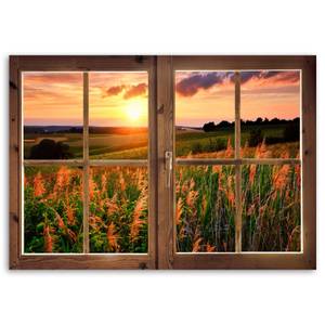 Wandbilder Fenster Blumen Natur Wiese 90 x 60 cm