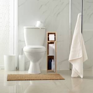 Support non fixe papier toilette Marron - Blanc - Bambou - Bois manufacturé - 18 x 71 x 20 cm