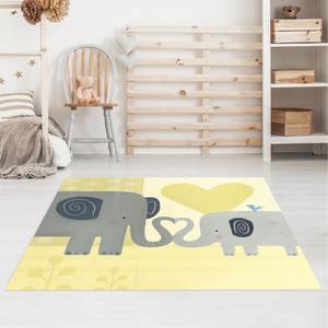 Mama und ich - Elefanten Vinyl-Teppich - Mama und ich - Elefanten - Quadrat 1:1 - 100 x 100 cm