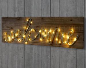 LED-Holzschild Landhaus Durchmesser: 88 cm