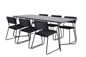 Essgruppe Pippi 22 (7-teilig) Schwarz - Massivholz - 90 x 75 x 190 cm