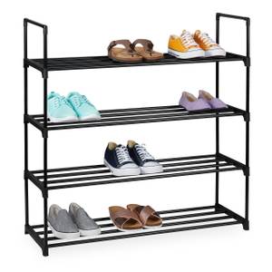 Étagère à chaussures métal noir Hauteur : 92 cm