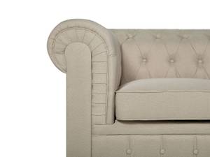 Sitzgruppe CHESTERFIELD 2-tlg Beige - Eiche Dunkel - 222 x 79 x 85 cm