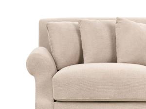 2-Sitzer Sofa EIKE Beige - Eiche Dunkel - Textil