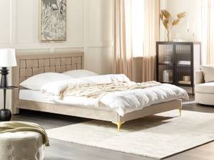 Lit double LIMOUX Beige - Taupe - 167 x 96 cm