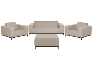 Lounge Set ROVIGO 4-tlg Beige - Schwarz