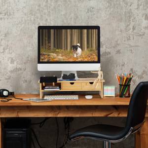 Monitorständer aus Bambus Braun - Bambus - Holzwerkstoff - 54 x 18 x 32 cm