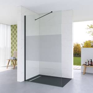 Walk in Dusche Duschwand schwarz matt Breite: 100 cm