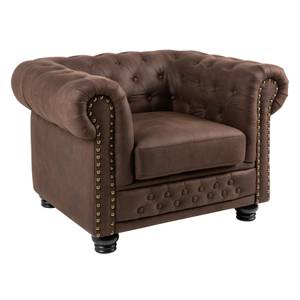 Sessel CHESTERFIELD Braun - Textil - 110 x 70 x 86 cm