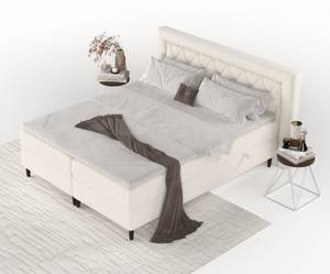 Boxspringbett Avani mit Latex-Topper Creme - Breite: 180 cm