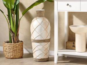 Vase décoratif ROKAN Beige - Blanc - Céramique - 24 x 62 x 18 cm