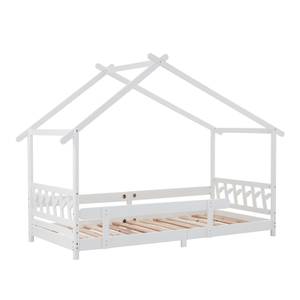 Hausbett HomeyWoody Ⅰ Weiß - Massivholz - Holzart/Dekor - 97 x 160 x 207 cm