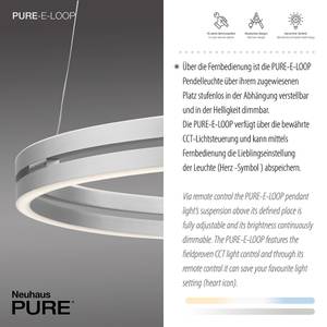 LED Pendellampe PURE-E-LOOP Grau - Metall - 70 x 350 x 70 cm