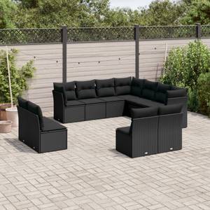 Gartensitzgruppe K4257(11-tlg) Schwarz - Massivholz - 69 x 62 x 110 cm