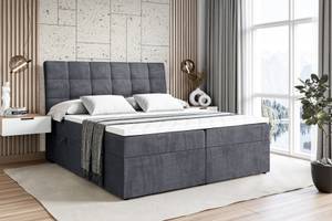 Boxspringbett BRUGO Steingrau - Breite: 180 cm - H3