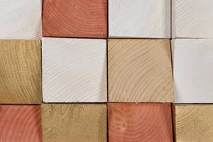 Holzbild Colours of Dawn Rot - Holz teilmassiv - 75 x 75 x 8 cm