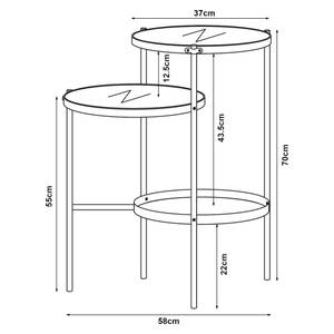 Table d'appoint Mölndal Noir - Métal - 58 x 70 x 37 cm