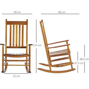 Schaukelstuhl 84A-041 Braun - Massivholz - 219 x 293 x 176 cm