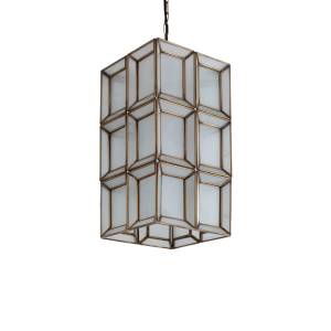 Lampe suspendue Layra Blanc - Hauteur : 45 cm