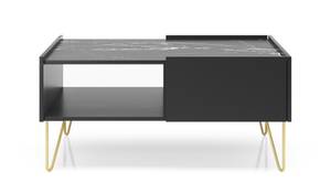 Table basse HARMONY L97 Noir - Doré - Bois manufacturé - Matière plastique - 97 x 45 x 65 cm