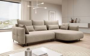 Ecksofa Oblivio Beige - Ecke davorstehend rechts - Ottomane davorstehend rechts