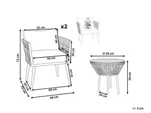 Bistro Set GARGANO 3-tlg Braun - Grau - Hellbraun