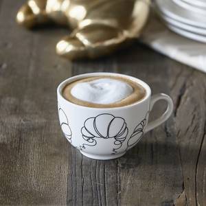 Le Petit Déjeuner Kaffee Becher Weiß - Porzellan - 9 x 6 x 9 cm