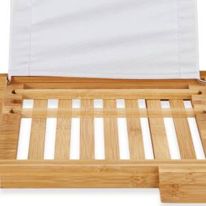 Badewannenablage aus Bambus Braun - Weiß - Bambus - Metall - Textil - 105 x 18 x 24 cm