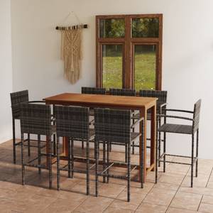 Garten-Bar Set (9-teilig) Grau