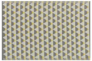 Tapis d'extérieur HISAR Gris - Blanc - Jaune - Textile - 180 x 120 x 120 cm