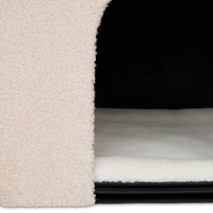Niche beige pour votre chat Beige - Noir - Blanc - Bois manufacturé - Matière plastique - Textile - 48 x 44 x 41 cm