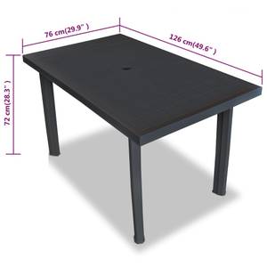 Garten-Essgruppe (5-teilig) 295345 Grau - Kunststoff - 76 x 72 x 126 cm