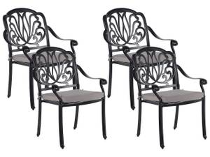 Chaise de jardin ANCONA Beige - Noir - Crème