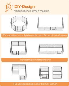 Freigehege Dak Schwarz - Metall - 80 x 80 x 240 cm