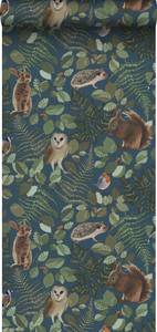 papier peint animaux de la forêt Bleu