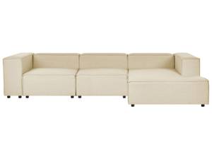 Modulsofa APRICA Beige - Schwarz - Breite: 326 cm - Armlehne davorstehend rechts - Ecke davorstehend links