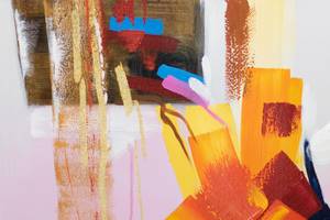Acrylbild handgemalt Passion der Farben Massivholz - Textil - 80 x 80 x 4 cm