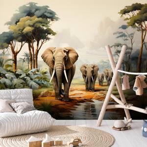 Papier Peint Animaux Éléphant Jungle 416 x 254 cm