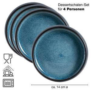 SOLID Steinzeug Dipschalen 300ml 4er-Set Blau