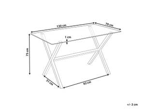 Table de salle à manger FLORIN Argenté - Verre - 130 x 75 x 70 cm