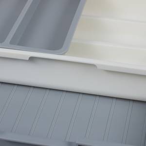 Range-couverts extensible pour tiroirs Gris - Blanc