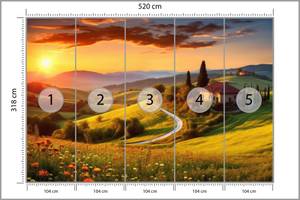 Fototapete LANDSCHAFT Blumen Wiese 3D 520 x 318 x 318 cm