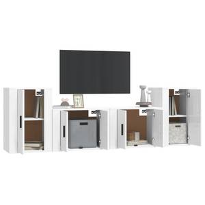 TV-Schrank 4er Set D725 Hochglanz Weiß