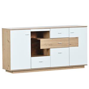 Sideboard GLOWDiana Ⅲ Beige - Holzwerkstoff - Glas - 40 x 77 x 160 cm