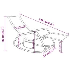 Chaise longue 3008469 Gris - Métal - 57 x 83 x 145 cm