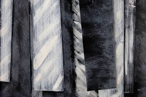 Wanddeko Metall Kühle Eleganz Schwarz - Weiß - Metall - 80 x 60 x 5 cm