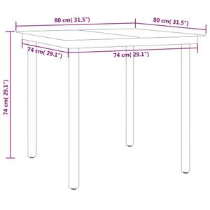 Garten-Ess-Set (3-teilig) 3013429-1 Schwarz - Weiß - Tiefe: 80 cm - Anzahl Teile im Set: 3