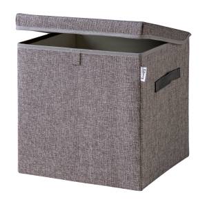 Lifeney Aufbewahrungsbox mit Deckel Grau Kunststoff - 33 x 3 x 34 cm