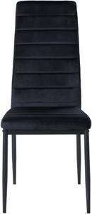 chaise salle à manger Mayfair Lot de 4 Noir - Fourrure synthétique