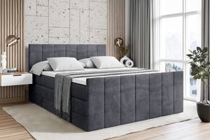 Boxspringbett MOETI-Z KING Steingrau - Breite: 180 cm